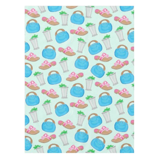 Derby Mint Julep Bermuda Tas / Voorname Damesfeest Tafelkleed (Voorkant)