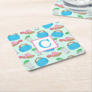 Derby Mint Julep Preppy Monogram Kartonnen Onderzetters