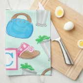 Derby Mint Julep Preppy Monogram Theedoek (Quarter Fold)