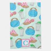 Derby Mint Julep Preppy Monogram Theedoek (Verticaal)