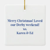 Derby Mode Paren Aangepaste Derby Paardenrennen Keramisch Ornament (Achterkant)