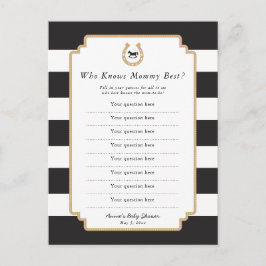 Derby Mommy Quiz Spring Baby shower Game Kaart