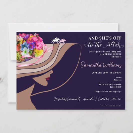 Derby op weg naar het Altar Horse Racing Vrijgezel Kaart (Voorkant)