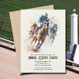 Derby Paard en Jockey Party Kaart