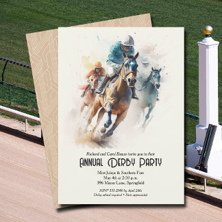 Derby Paard en Jockey Party Kaart