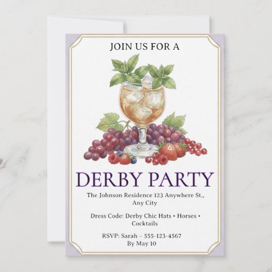 Derby Paard Icon voor Uitnodigingen (Voorkant)