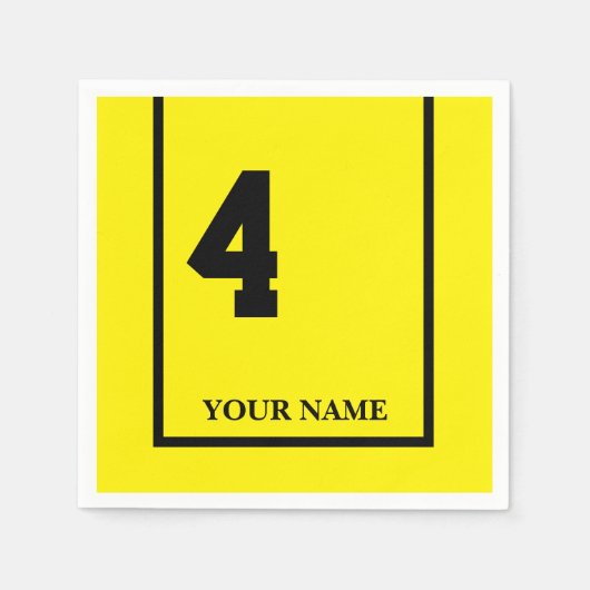 Derby Paard Race Geel 4 Aangepaste Papier Servet (Voorkant)