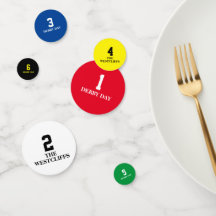 Derby Paard Race Nummers 1 - 6 Kleurrijke Custom