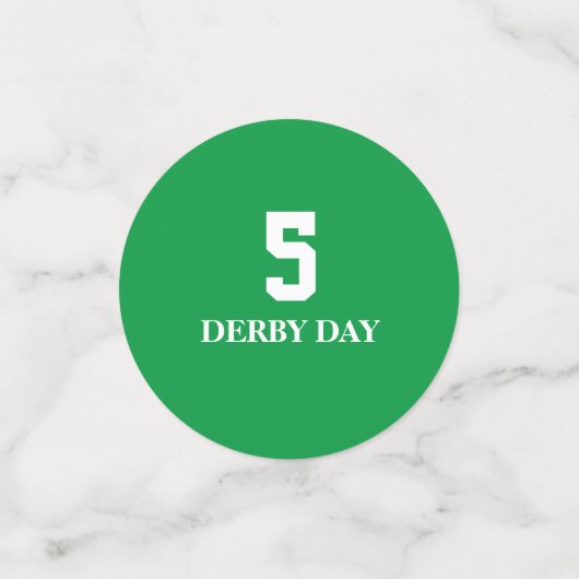 Derby Paard Race Nummers 1 - 6 Kleurrijke Custom Confetti (Kleine voorkant)