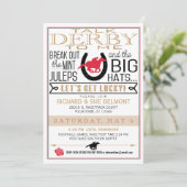 Derby Paard Racing Party Zwart/Rood/Goud Kaart (Staand voorkant)