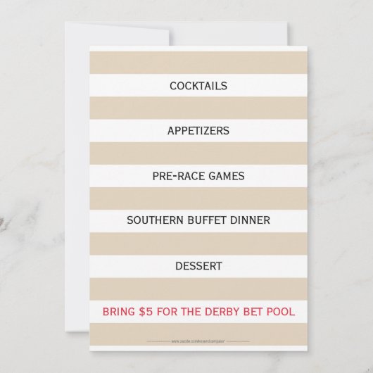 Derby Paard Racing Party Zwart/Rood/Goud Kaart (Achterkant)