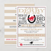 Derby Paard Racing Party Zwart/Rood/Goud Kaart (Voorkant / Achterkant)