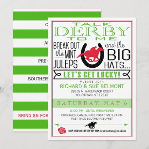 Derby Paard Racing Party Zwart/Rood/Kelly Kaart