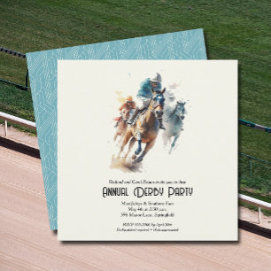 Derby Paarden en Jockeys Party Kaart
