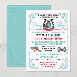 Derby paardenrace Baby Shower uitnodiging
