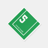 Derby Paardenrace Groen 5 Gepersonaliseerd Papier  Servet (Hoek)