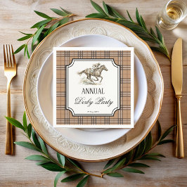 Derby paardenraces feest elegante gingham servet