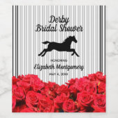 Derby Paardenrozen Bruiloftsfeest Wijn Etiket (Enkel label)