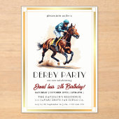 Derby party acryl uitnodigingen (Voorkant)