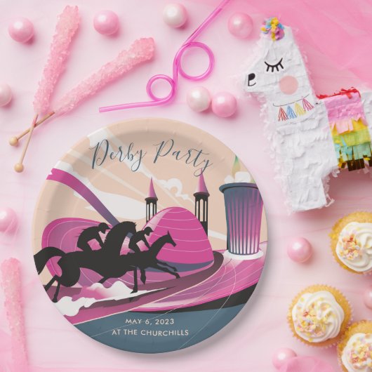 Derby Party Art Deco Papieren Bordje (Feest)