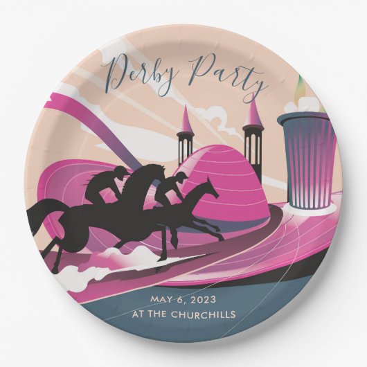 Derby Party Art Deco Papieren Bordje (Voorkant)