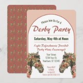 Derby Party Bloemen Race Paard Boog Kaart (Voorkant / Achterkant)