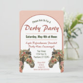 Derby Party Bloemen Race Paard Boog Kaart (Staand voorkant)