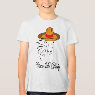 Derby Party Cinco de Mayo Horse Racing Sombrero Tri-Blend Shirt