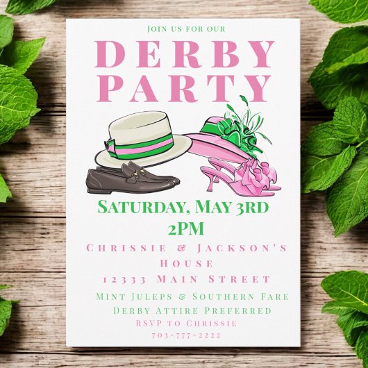 Derby Party Fancy Petten Schoenen Mode Preppy Kaart