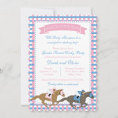 Derby Party Gender Reopenbaart Baby shower Uitnodi Kaart (Voorkant)