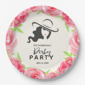 Derby Party Groot Pet en Rozen Papieren Bordje (Voorkant)