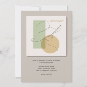 Derby Party handgetekende Woman Invitation Kaart