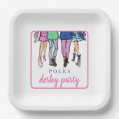 Derby Party Horse Racing Mode Preppy Custom Papieren Bordje (Voorkant)