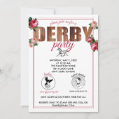 Derby Party Horse Racing Rozen Kaart (Voorkant)