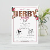 Derby Party Horse Racing Rozen Kaart (Staand voorkant)