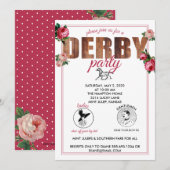 Derby Party Horse Racing Rozen Kaart (Voorkant / Achterkant)