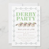 Derby Party Horses Racing Waterverf Kaart (Voorkant)