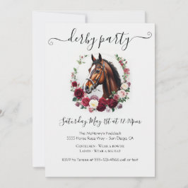  Derby Party Invitation Card with Floral Kaart