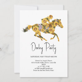  Derby Party Invitation – Floral Horse Head with S Kaart
