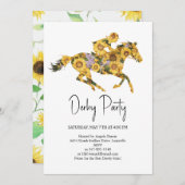  Derby Party Invitation – Floral Horse Head with S Kaart (Voorkant / Achterkant)