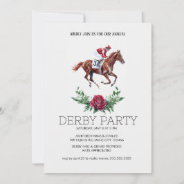 Derby Party Invitation | Horse Racing Elegant Flor Kaart
