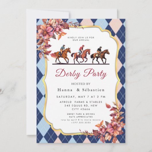 Derby Party Invitation Kaart (Voorkant)