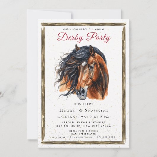 Derby Party Invitation Kaart (Voorkant)