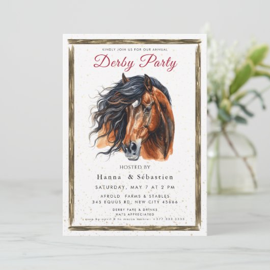 Derby Party Invitation Kaart (Staand voorkant)