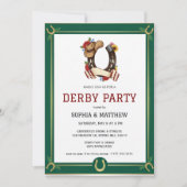Derby Party Invitation Vintage Equestrian Style Kaart (Voorkant)