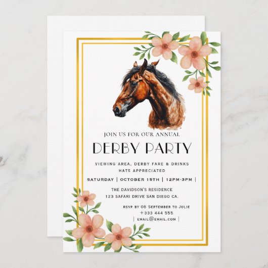 Derby party kaart (Voorkant / Achterkant)