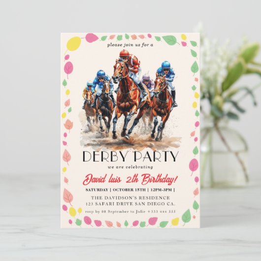 Derby party kaart (Staand voorkant)