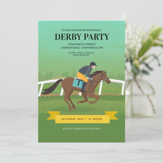 Derby Party Kaart (Staand voorkant)