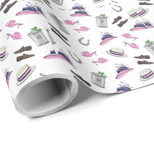 Derby Party Kleding Mint Julep Hoefijzer Cadeaupapier