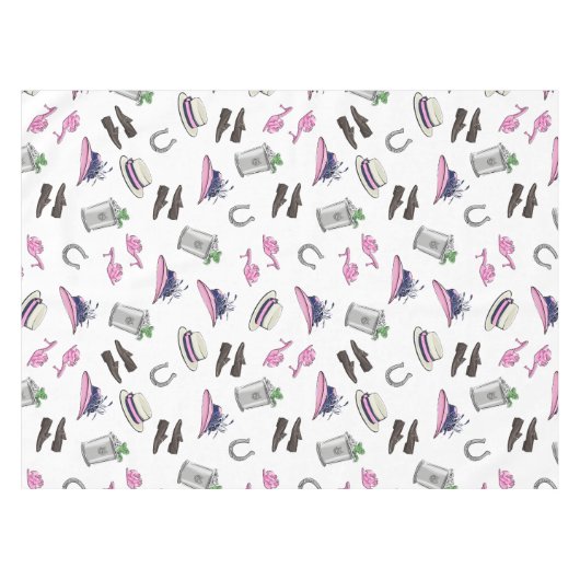 Derby Party Kleding Mint Julep Hoefijzer Tafelkleed (Voorkant (Horizontaal))